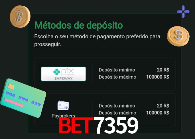 O cassino bet7359 oferece uma grande variedade de métodos de pagamento