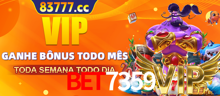 Banner promocional do BET7359 oferecendo 100% de recompensas adicionais contínuas para quem fizer o login diário (Daily sign-in), com um mascote de coelho.