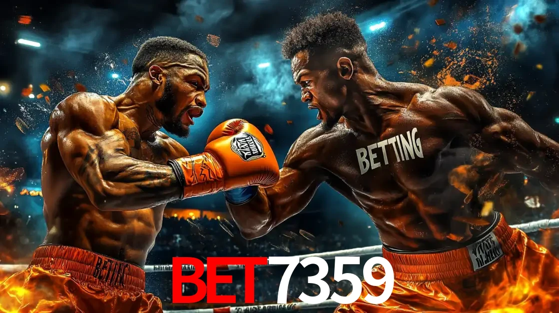 Dois boxeadores em uma luta intensa e explosiva, representando a adrenalina e as oportunidades de apostas em esportes de combate disponíveis na plataforma BET7359.