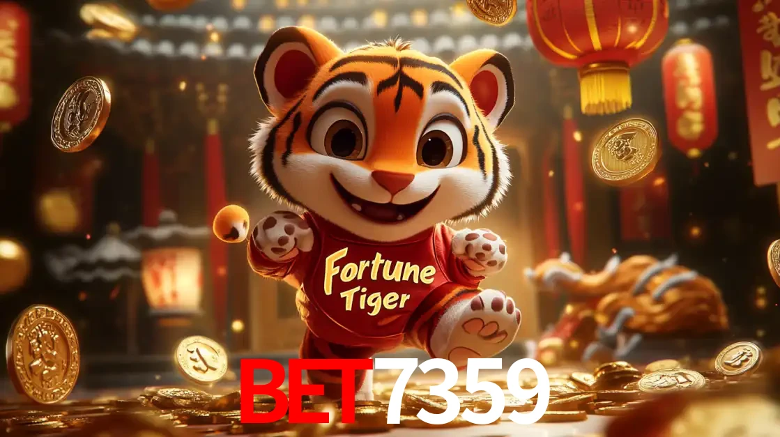 O alegre personagem do Fortune Tiger correndo sobre um caminho de moedas de ouro, simbolizando os grandes prêmios e a diversão do popular jogo de slot do BET7359.